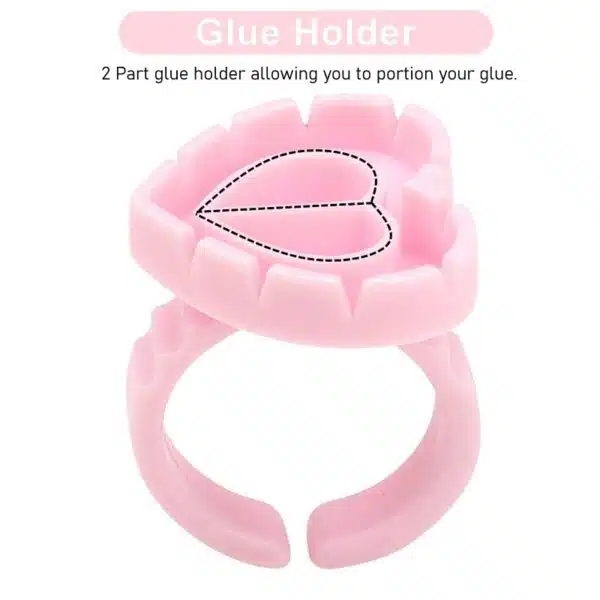 Lijm Ring / Glue Ring ( 25 stuks) Baby Pink - heart