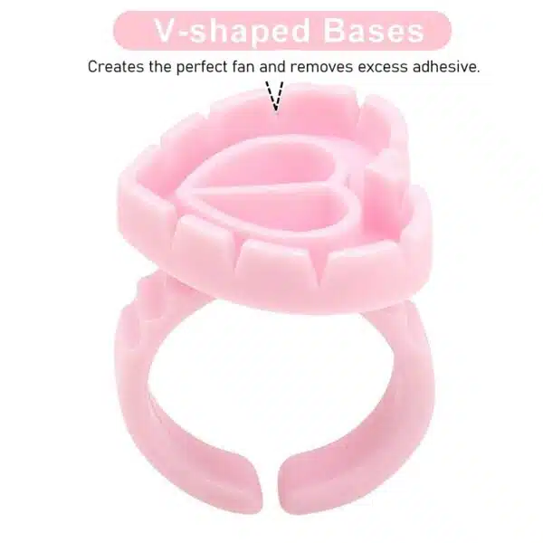 Lijm Ring / Glue Ring ( 25 stuks) Baby Pink - heart