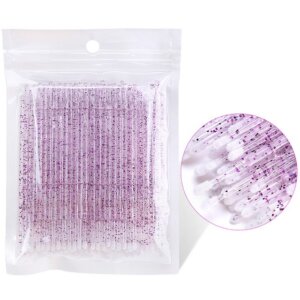 Microbrushes 100 stuks - Navulling ( glitter purple)