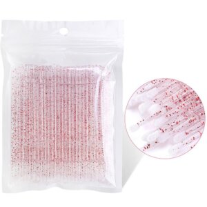 Microbrushes 100 stuks - Navulling ( glitter red )
